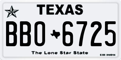 TX license plate BBO6725