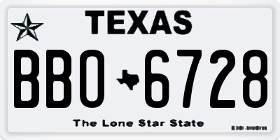 TX license plate BBO6728