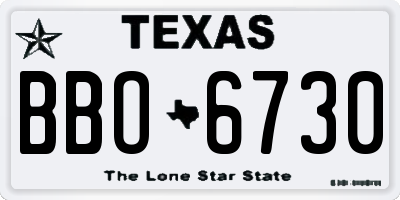 TX license plate BBO6730