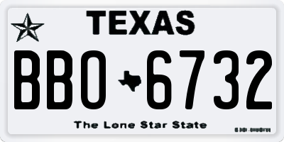 TX license plate BBO6732