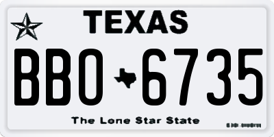 TX license plate BBO6735