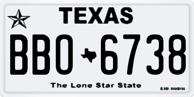 TX license plate BBO6738