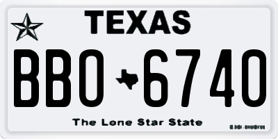 TX license plate BBO6740
