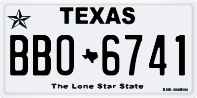 TX license plate BBO6741