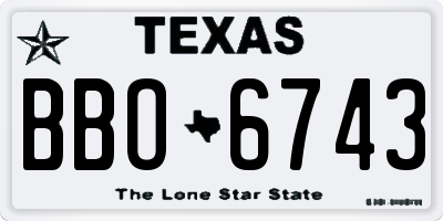TX license plate BBO6743