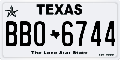 TX license plate BBO6744