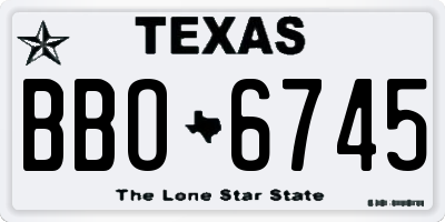 TX license plate BBO6745
