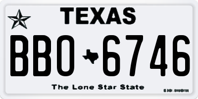 TX license plate BBO6746