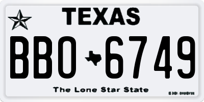 TX license plate BBO6749