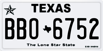 TX license plate BBO6752