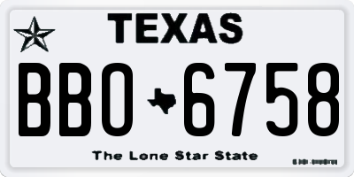 TX license plate BBO6758