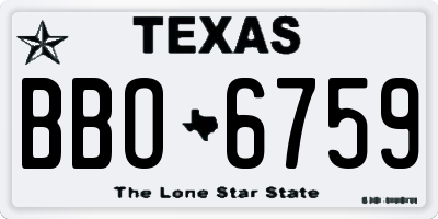 TX license plate BBO6759