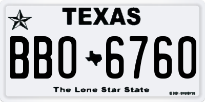 TX license plate BBO6760