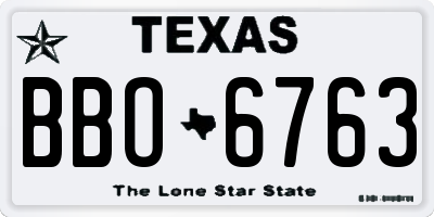 TX license plate BBO6763
