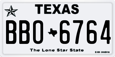 TX license plate BBO6764