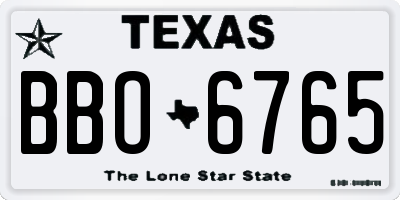TX license plate BBO6765