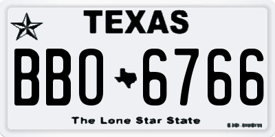 TX license plate BBO6766