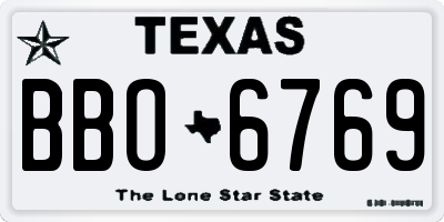 TX license plate BBO6769