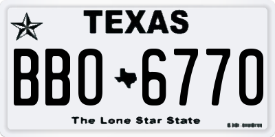 TX license plate BBO6770