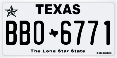 TX license plate BBO6771