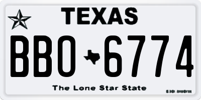 TX license plate BBO6774