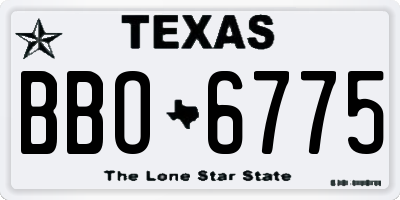 TX license plate BBO6775