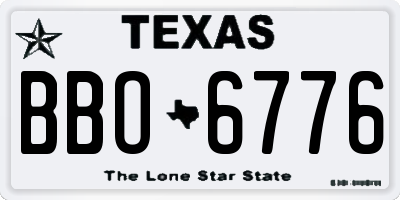 TX license plate BBO6776