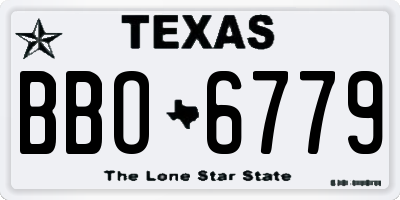 TX license plate BBO6779