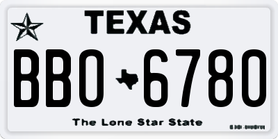 TX license plate BBO6780