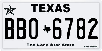 TX license plate BBO6782