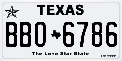 TX license plate BBO6786