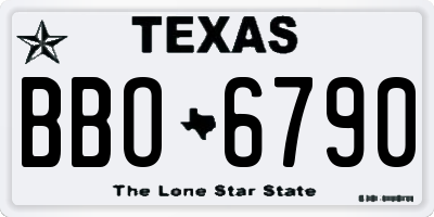 TX license plate BBO6790