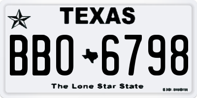 TX license plate BBO6798