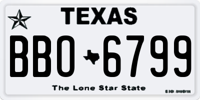 TX license plate BBO6799