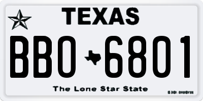 TX license plate BBO6801