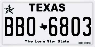 TX license plate BBO6803