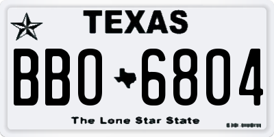 TX license plate BBO6804