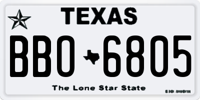 TX license plate BBO6805