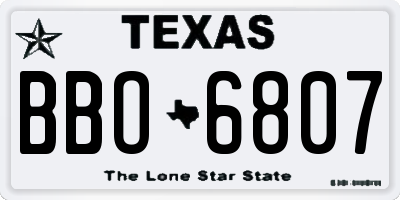 TX license plate BBO6807