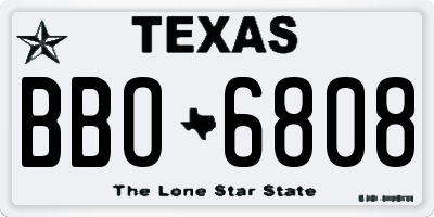 TX license plate BBO6808