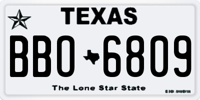 TX license plate BBO6809