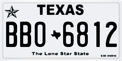 TX license plate BBO6812