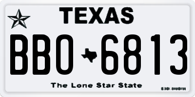 TX license plate BBO6813