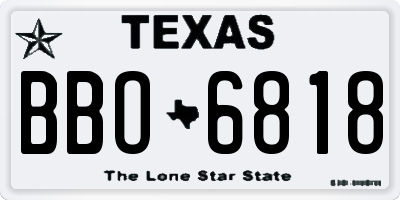 TX license plate BBO6818