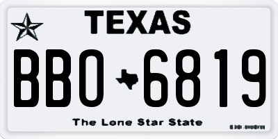 TX license plate BBO6819