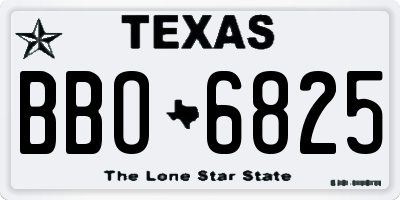 TX license plate BBO6825