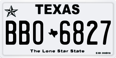 TX license plate BBO6827