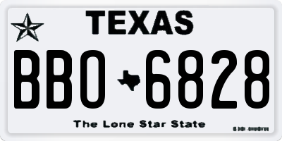 TX license plate BBO6828