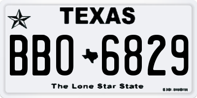 TX license plate BBO6829