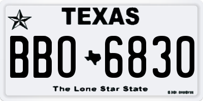 TX license plate BBO6830